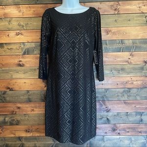 Jessica Howard
Metallic-Print Jersey Sheath Dress